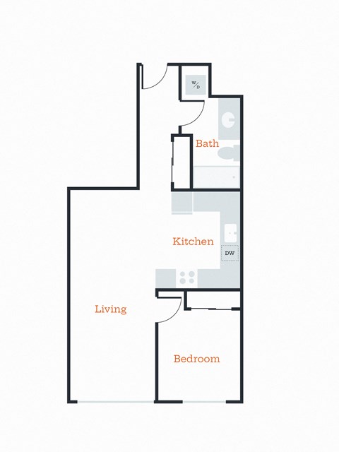 a floor plan of a house with a bedroom and a living room